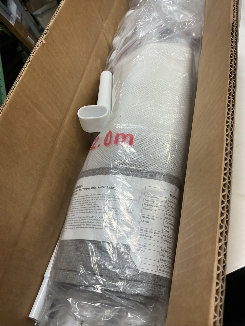 Condition photo showing As Is for Updated King Size Bed Rail for Toddlers: 3-Side Protection Bedrail with Headbroad for King Bed - Extral Tall Adjustable Child Safety Side Railing Guards for Infants Kids Child(78.7x78.7X 74.8”) Grey Updated King bed 78.7x78.7x 74.8"