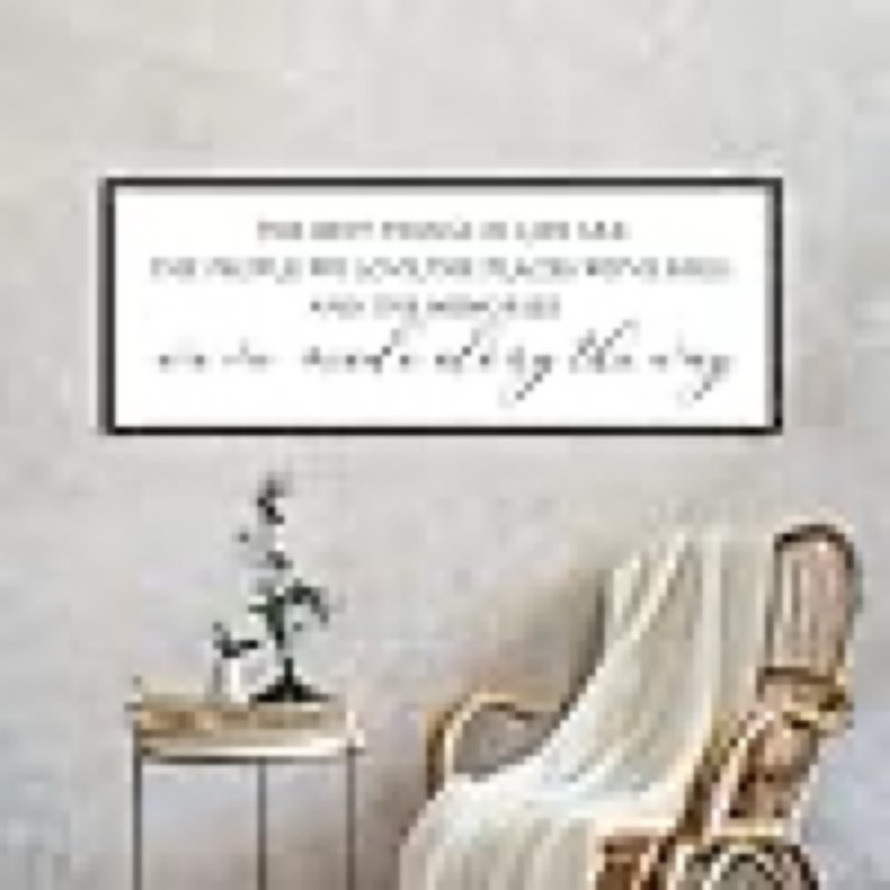the best things in life wall decor sign 32 x 12 inch memories inspirational quotes wood framed family entryway living room home wall art for farmhouse bedroom room (black) brand: luzhiqiang