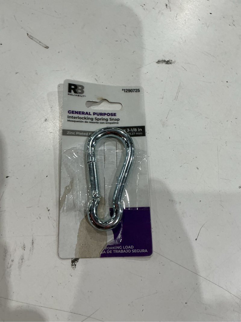 Condition photo showing As Is for reliabilt 3/8-in x 3-1/8-in interlocking spring snaps in zinc plated