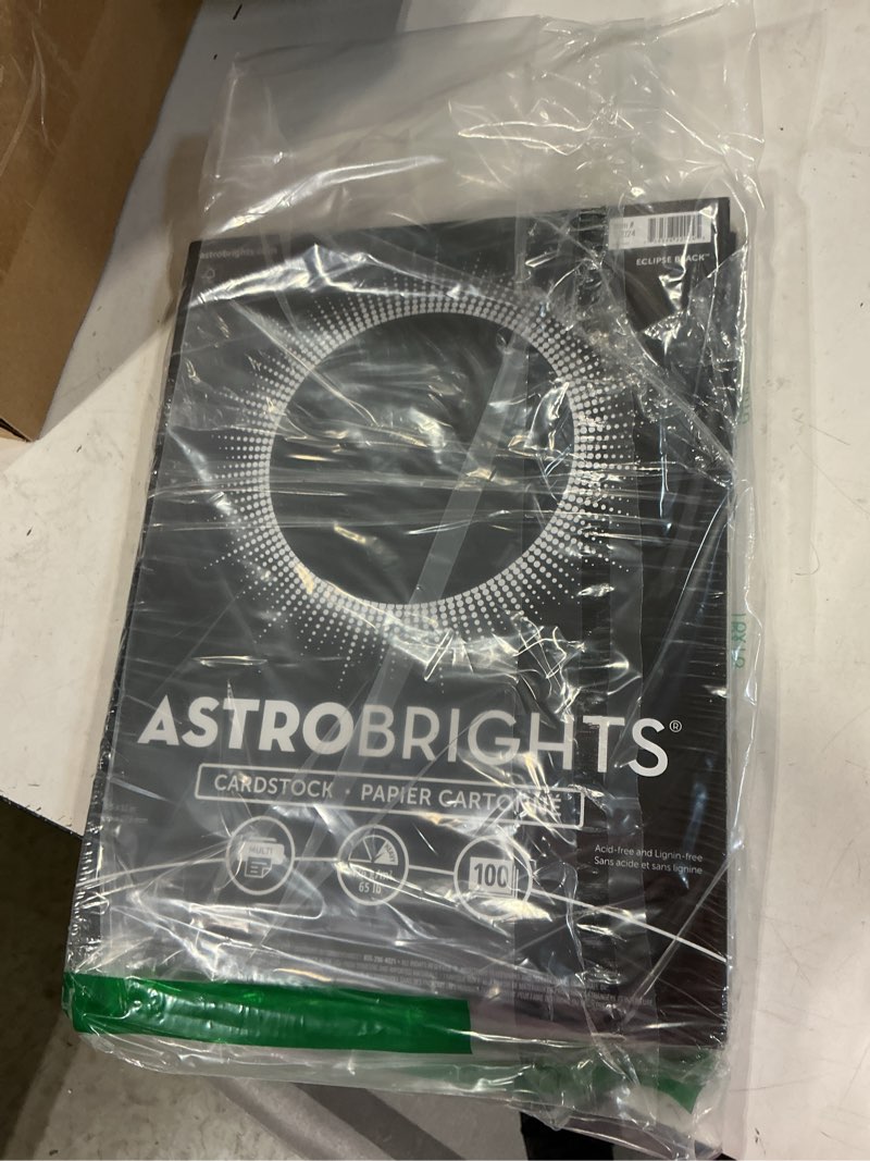 Condition photo showing Good Condition for astrobrights color cardstock, 65 lb cover weight, 8.5 x 11, eclipse black, 100/pack 100 sheet (pack of 1)