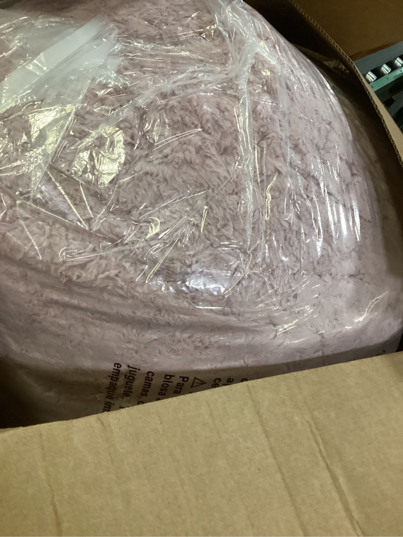 Condition photo showing Good Condition for Hobestluk Bean Bag Chairs 2.5FT Bean Bag Chair with Memory Foam Filled & Chevron Plush Fur Cover Small Bean Bag Chairs for Playroom, Living Room, Bedroom (Pink) 2.5FT - 28.5" x 28.5" x 17.8" Pink