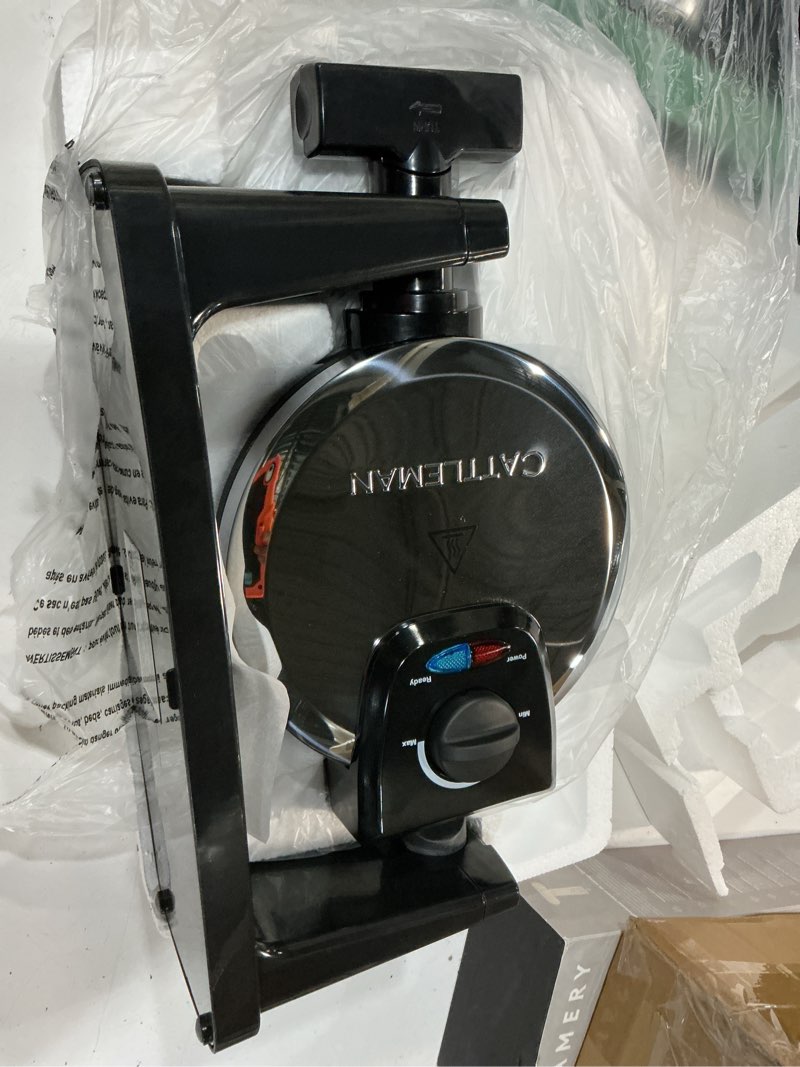 Condition photo showing Good Condition for cattleman waffle maker, rotating belgian waffle maker with magnetic timer, 180° flip waffle iron, nonstick plates, adjustable browning, drip tray, cool touch handle for crispy family breakfast