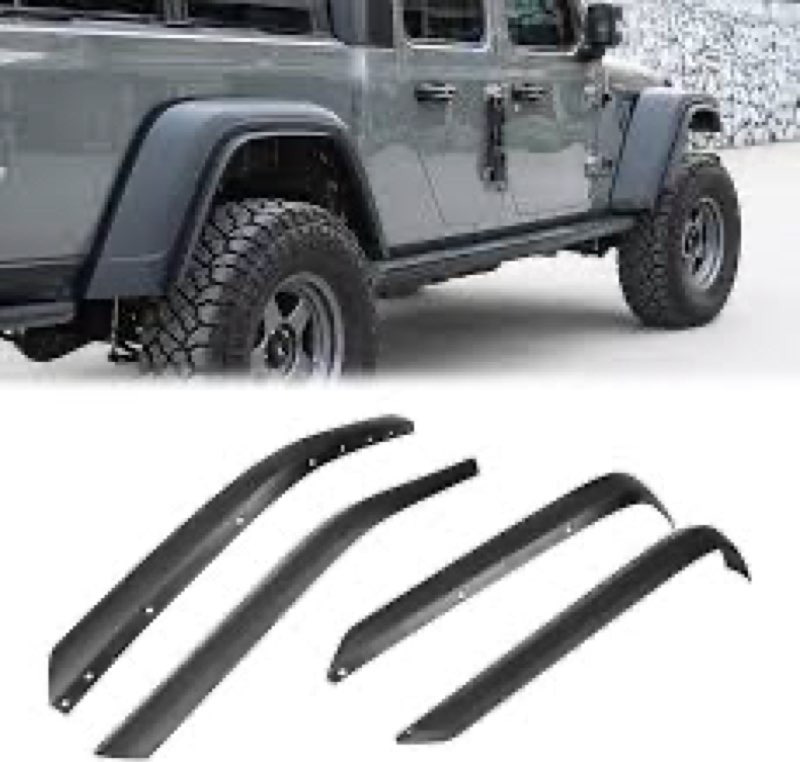 FieryRed Fenders Front & Rear Fenders Compatible with 2020-2023 Wrangler JT Lower Wheel Eyebrow, Off