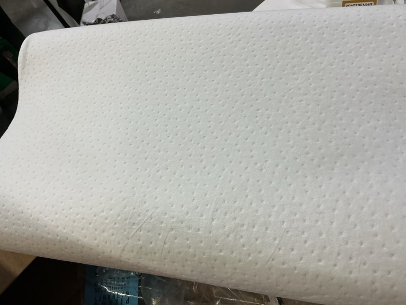 Condition photo showing Good Condition for elviros memory foam pillows for neck pain relief, adjustable height ergonomic orthopedic pillow for sleeping, cervical neck pillow for side and back sleepers, queen size, 23.6"×14"×5.3" white