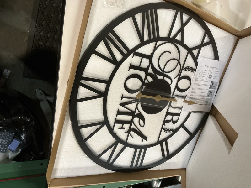 Condition photo showing New/Like New for lbc.jzju24inches/60cm large wall clocks battery powered no ticking silent round black modern unique 