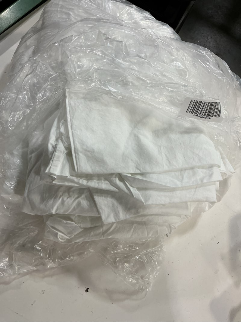 Condition photo showing Good Condition for organic crisp percale sheet set, king, white