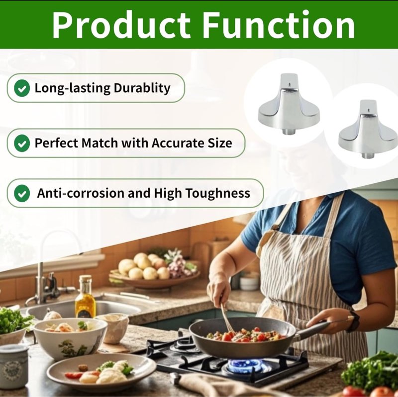 5 Pcs W10850010 Stove Knobs Replacment for Whirlpool Stove Knobs W 10850010 Replaces W11366438 W11084623 W11084624 Gas Stove Range Surface Burner Control Knobs
