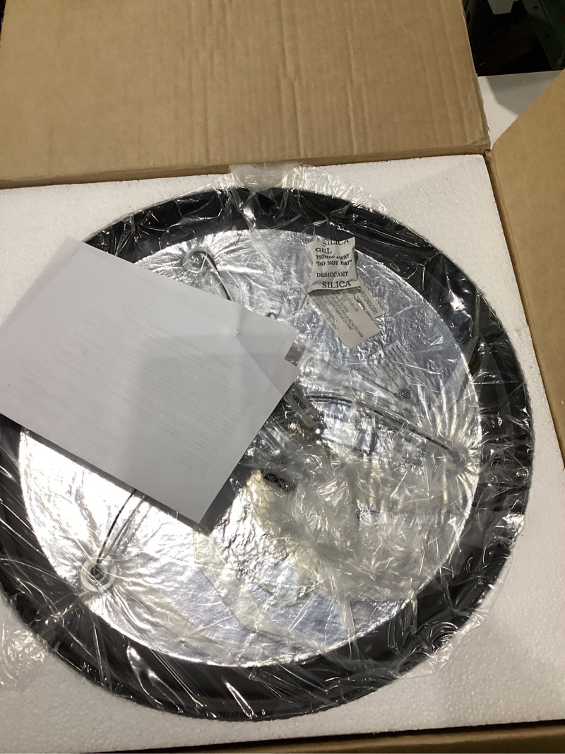 Condition photo showing New/Like New for flush mount ceiling light with clear glass shade, 3-light indoor outdoor farmhouse lighting flush mount lights for kitchen bedroom porch living dining room (black) black 3-light