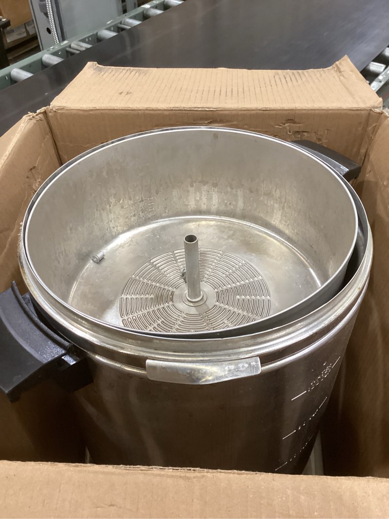 Condition photo showing As Is for West Bend 33600 Coffee Urn Commercial Highly-Polished Aluminum NSF Approved Features Automatic Temperature Control Large Capacity with Fast Brewing and Easy Clean Up, 100-Cup, Silver