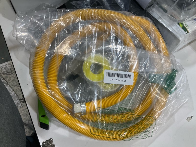 Condition photo showing As Is for Puxyblue [2025 NEW] 72" Flexible Gas Line Kit for Dryer Stove Range Flexible Stainless Steel Gas Dryer Kit - 5/8" OD(1/2" ID) Dryer Gas Line with Connector 3/4" FIP & 1/2" MIP & 3/4" MIP Fitting 72 Inches