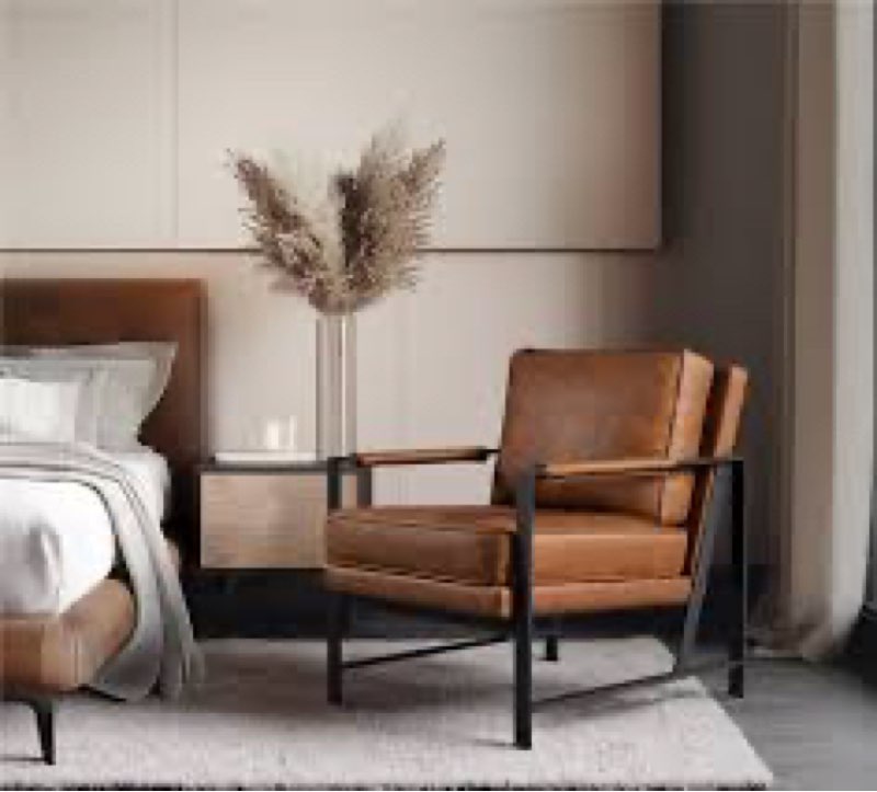 25.5" w upholstered armchair with removable seat & back cushion