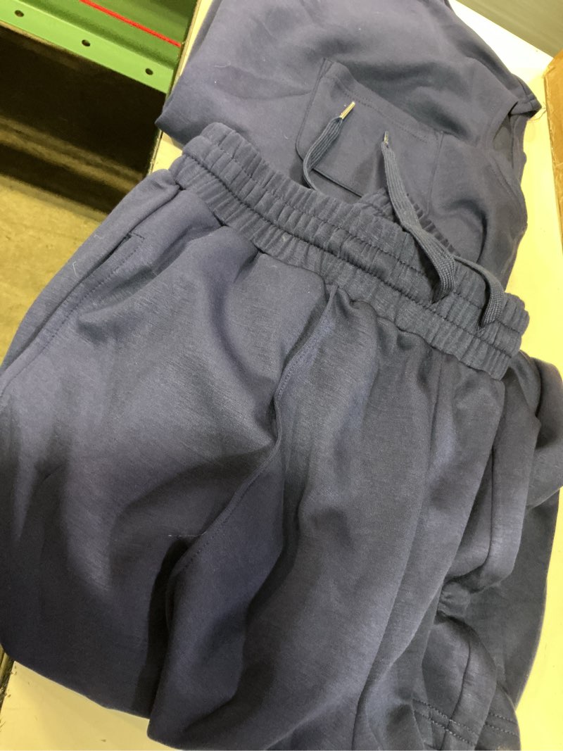 Condition photo showing Good Condition for grecerelle 2 piece sets for women summer 2026 outfits lounge sets sleeveless sweatsuits wide leg tracksuits with pockets dark blue x-large