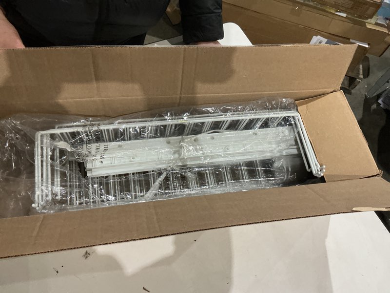 Condition photo showing Good Condition for Jumbl Adjustable Wall Mounted 18 Inch Wide Hanging/Over the Door Dantry Organizer and Spice Storage Rack, White