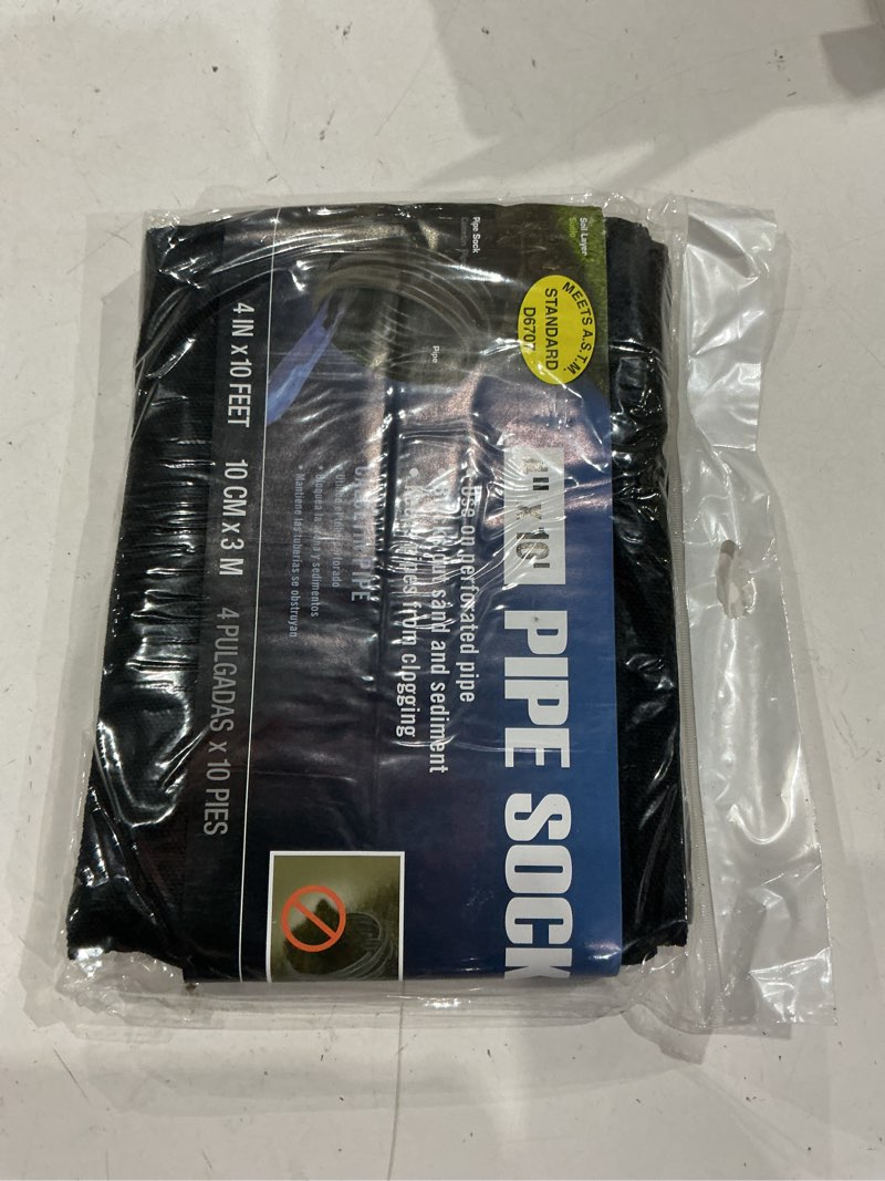 Condition photo showing Good Condition for nds 4-in x 10-ft black drain pipe sock