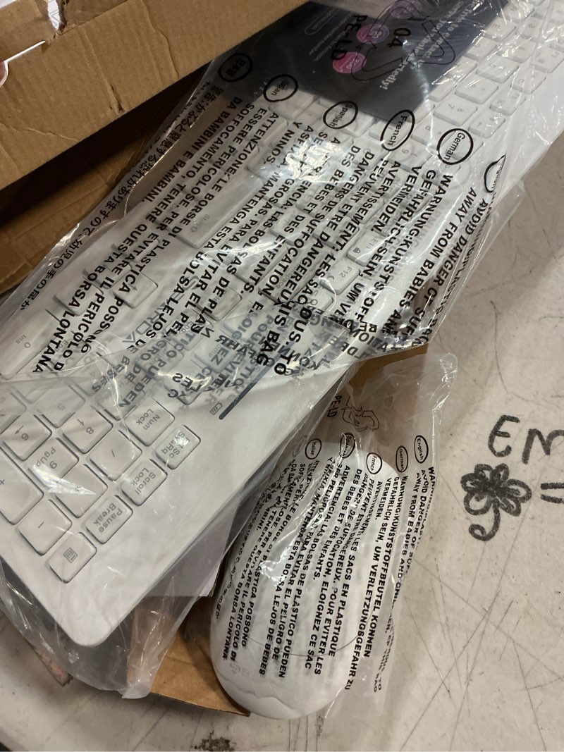 Condition photo showing Good Condition for wireless keyboard and mouse, trueque silent 2.4ghz cordless full size usb keyboard mouse combo, long battery life, lag-free wireless for computer, laptop, pc, windows, mac, chrome os (off white)