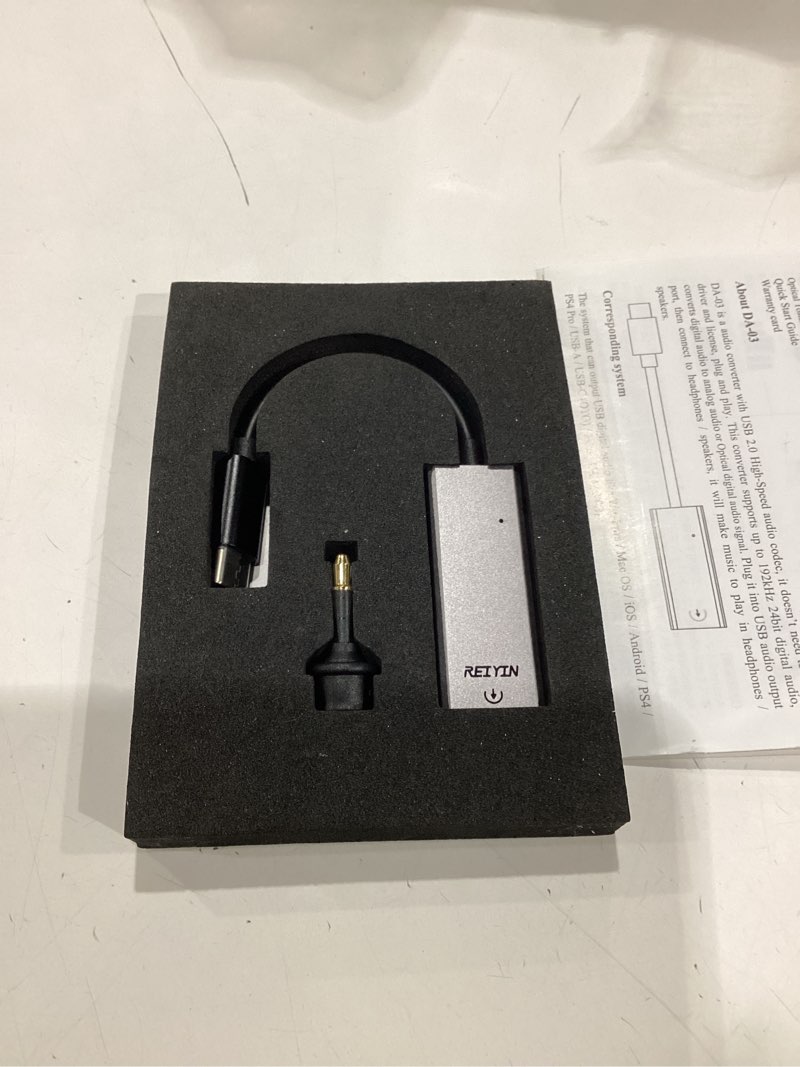 Condition photo showing New/Like New for da-03 usb-c dac audio converter 192khz 24bit toslink optical 3.5mm aux output external sound card