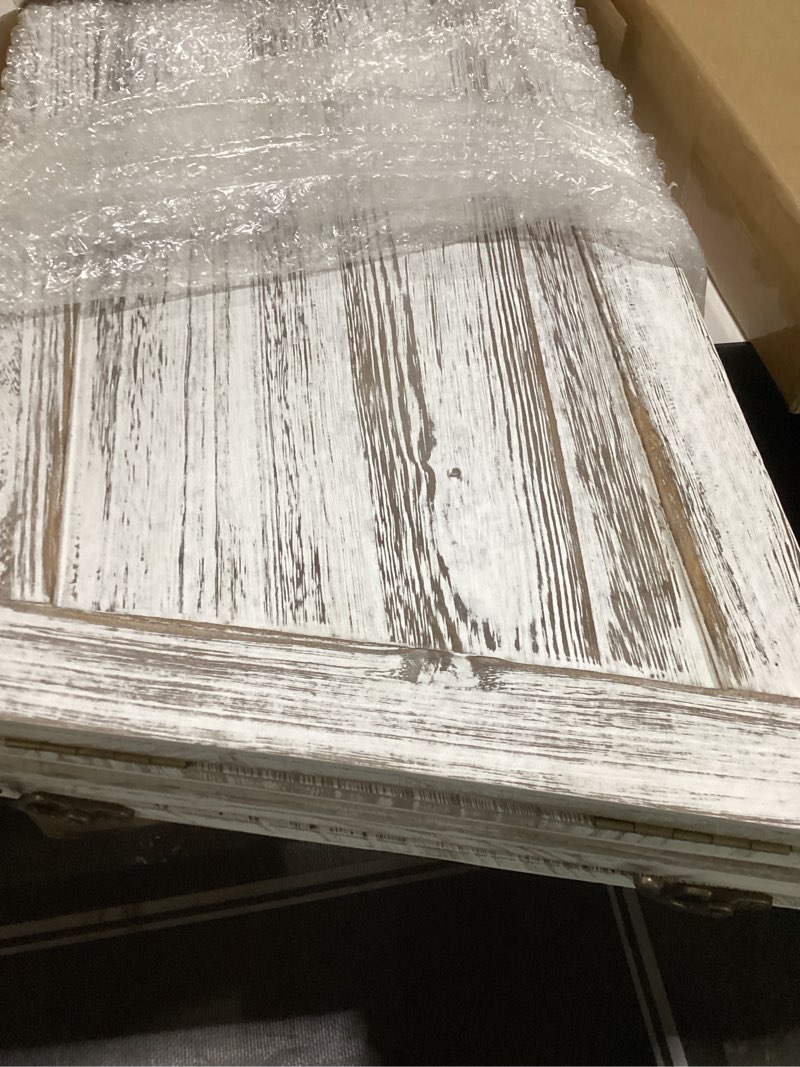 Condition photo showing New/Like New for Wesiti Christmas Tree Box Collar 26 Inch Farmhouse Trapezoid Wooden Christmas Tree Stand Cover Box Ring for Home Festive Xmas Decoration(Rustic White)