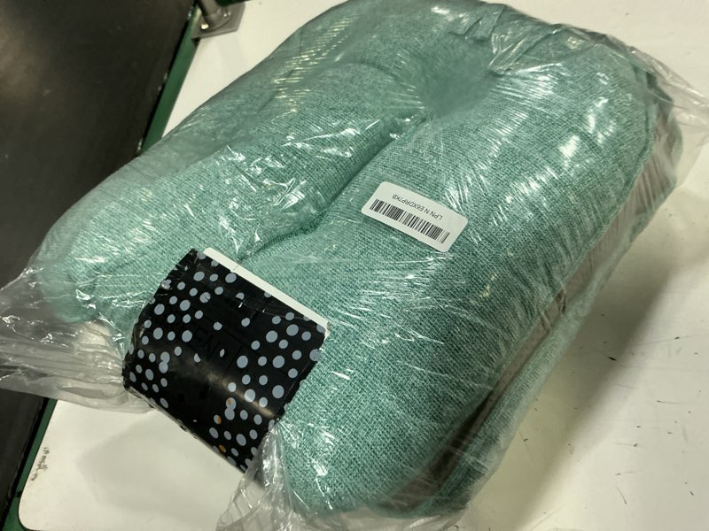 Condition photo showing Good Condition for d-shaped chair cushions, 4" thick dining chair pads machine-washable, seat cushions for chair 15" x 15", set of 2 pad-navy light blue 15" x 15"- 2 pack