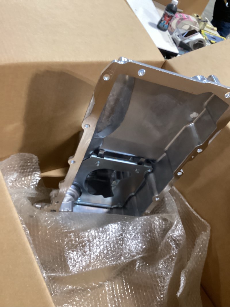 Condition photo showing As Is for ls swap retrofit engine aluminum oil pan kit for 1955-1987 gm ls1 ls6 ls2 ls3 lsx 4.8l 5.3l 6.0l 6.2l ls gen iii  & gen iv v8 engines low profile 302-1 incomplete