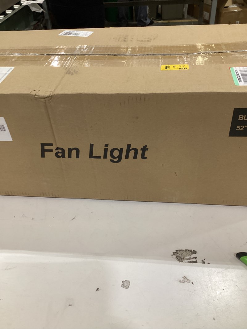 Condition photo showing New/Like New for Wood Flush Mount Ceiling Fan with Light,52 inch Low Profile Modern Ceiling Fans for Outdoor/Patios/Bedroom/Office,3 color light,6 Speed,DC Motor,Wood and Modern Matte Black Natural Flush Mount