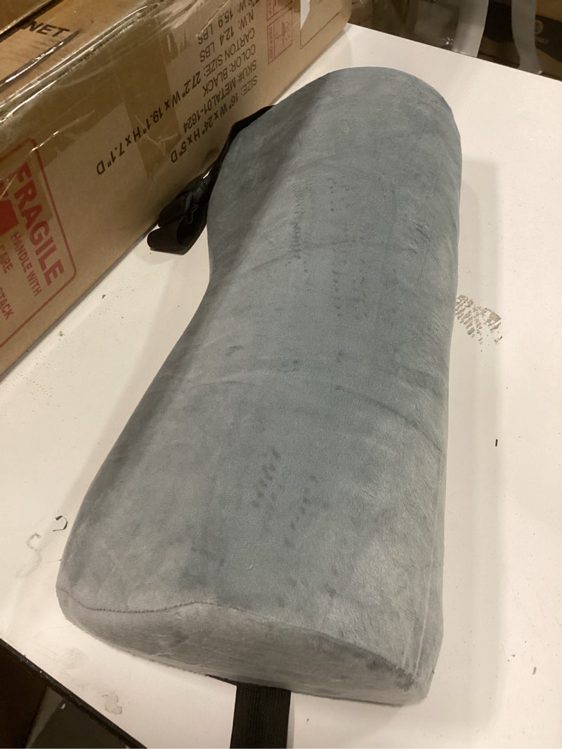 Condition photo showing As Is for Knee Pillow for Back Sleeping, Memory Foam Bolster Pillow for Legs, Under Knee Pillow for Sleeping, Leg Pillow for Back & Hip Pain Relief, Half Moon Boslter,Grey