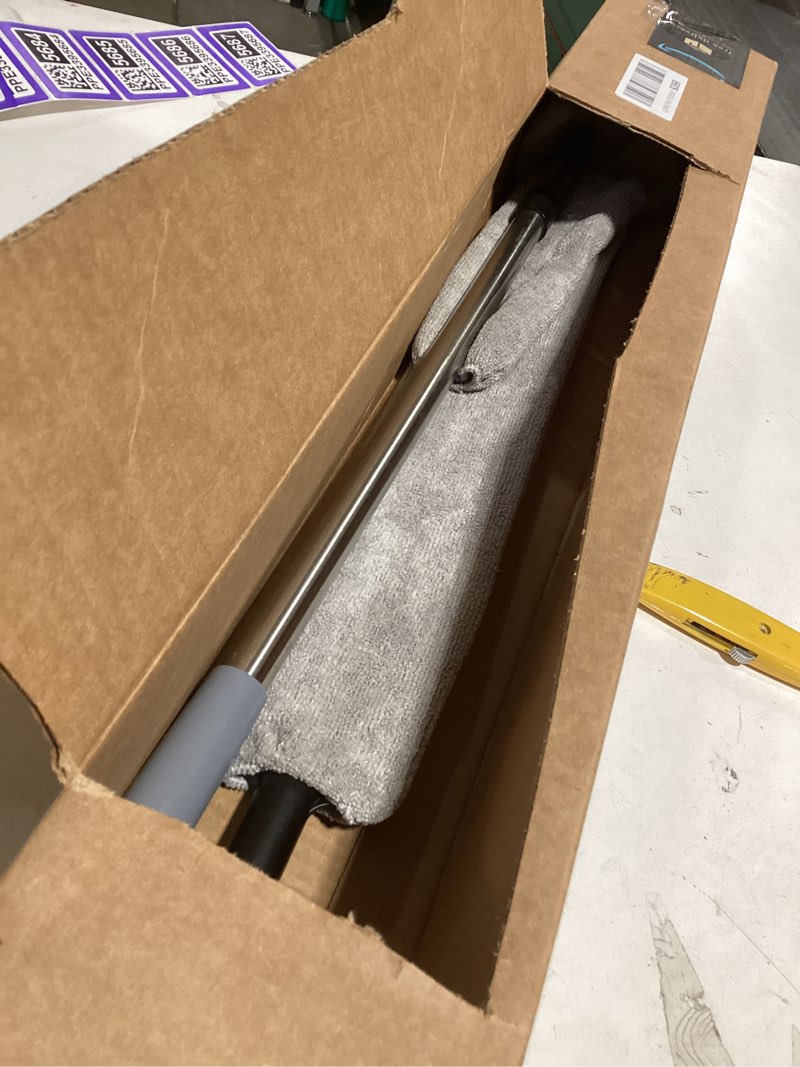 Condition photo showing As Is for MR.SIGA Flexible Microfiber Long Duster for Gap Cleaning, Stainless Steel Adjustable Handle, Washable Gap Cleaning Duster Gray