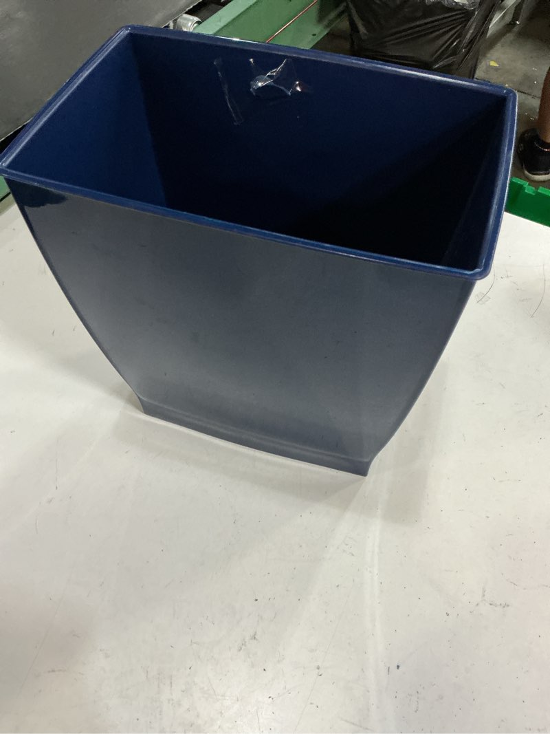 Condition photo showing Good Condition for idesign small plastic bathroom trash can, slim rectangle garbage bin for bedroom, office, dorm, navy blue navy pack of 1