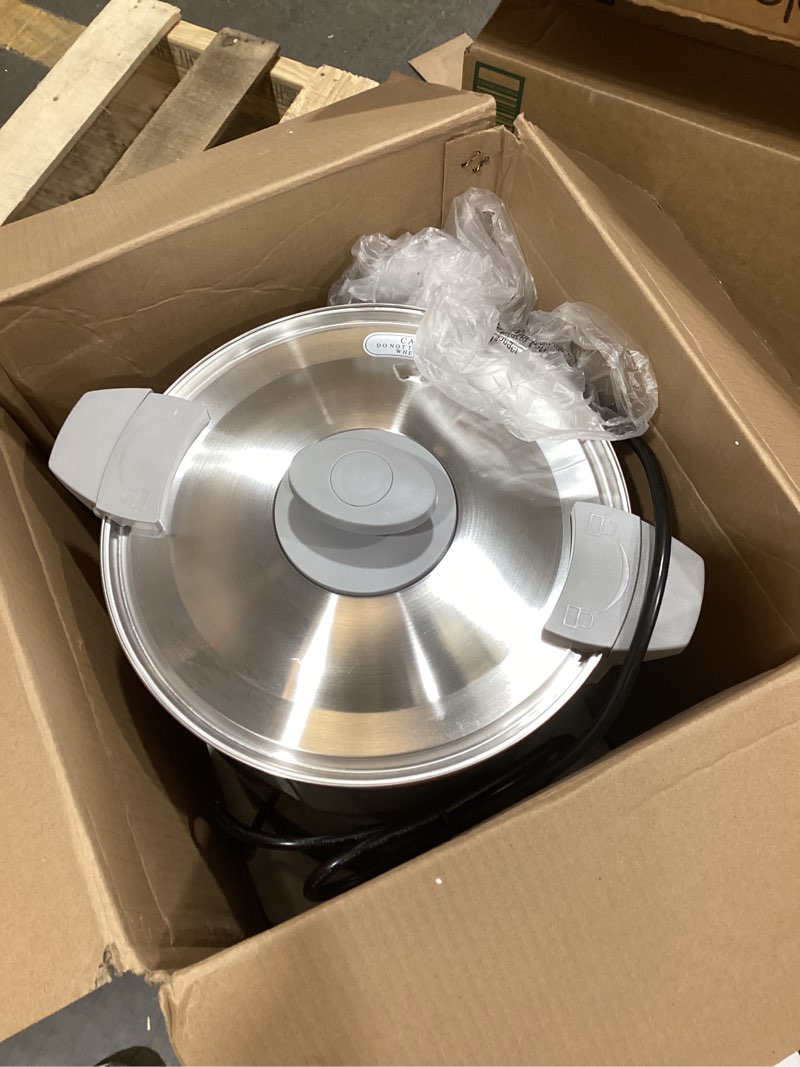 Condition photo showing Good Condition for sybo commercial grade stainless steel percolate coffee maker hot water urn for catering, 50-cup 8 l, grey 8l grey
