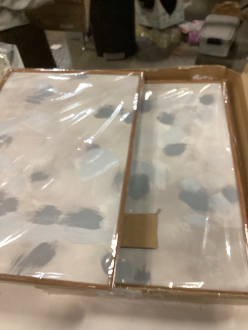 Condition photo showing As Is for Abstract Beige Green Landscape Framed Canvas Wall Art Set, Watercolor Natural Tan Wall Decor, Minimalist Neutral Modern Scenery Artwork for Living Room, Bedroom,Farmhouse- 16"x24"x3 Watercolor Tan Green Beige Wall Decor 16"L x 24"W