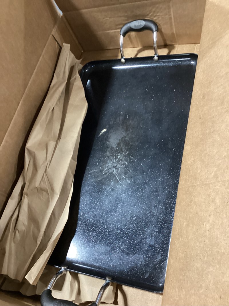 Condition photo showing As Is for IMUSA 19" x 12" Double Burner/Griddle with Ceramic Nonstick & Bakelite Handles 19 Inch Ceramic