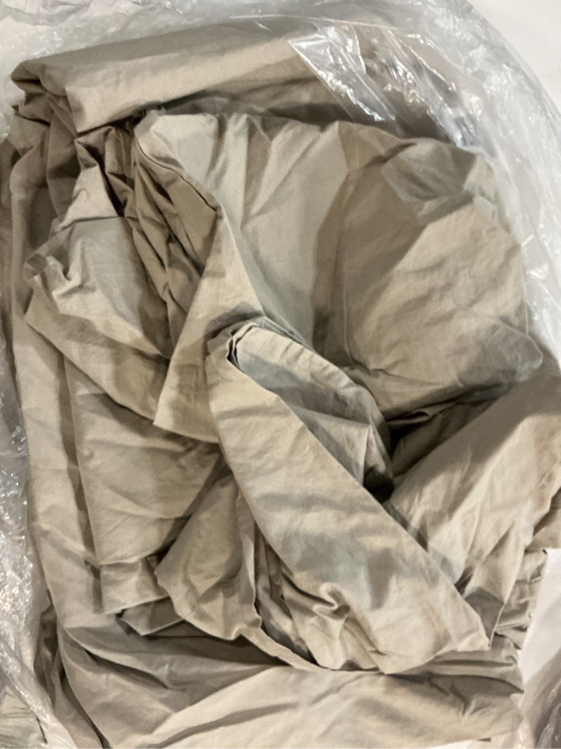 Condition photo showing As Is for quince organic crisp percale duvet cover set, king/cal king, dove 3pcs