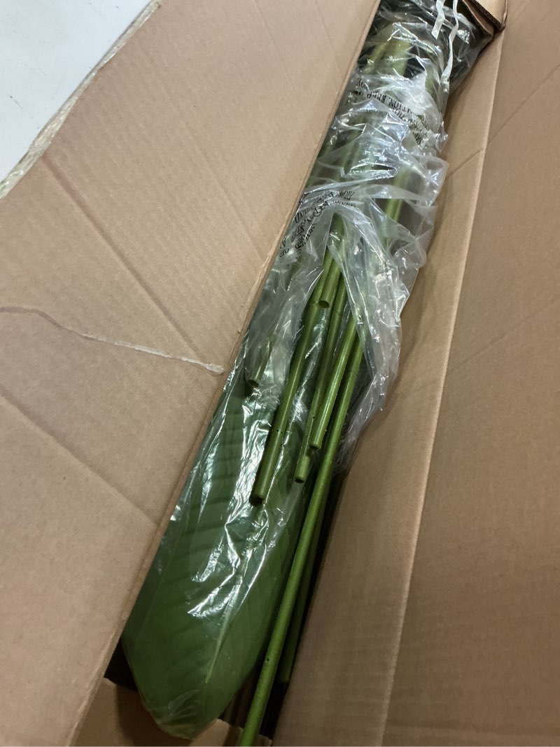 Condition photo showing Good Condition for vevor artificial bird of paradise tree, 5 ft tall faux plant, pe material & anti-tip tilt protection low-maintenance plant, lifelike green fake tree for home office warehouse decor indoor outdoor bird of paradise 5ft