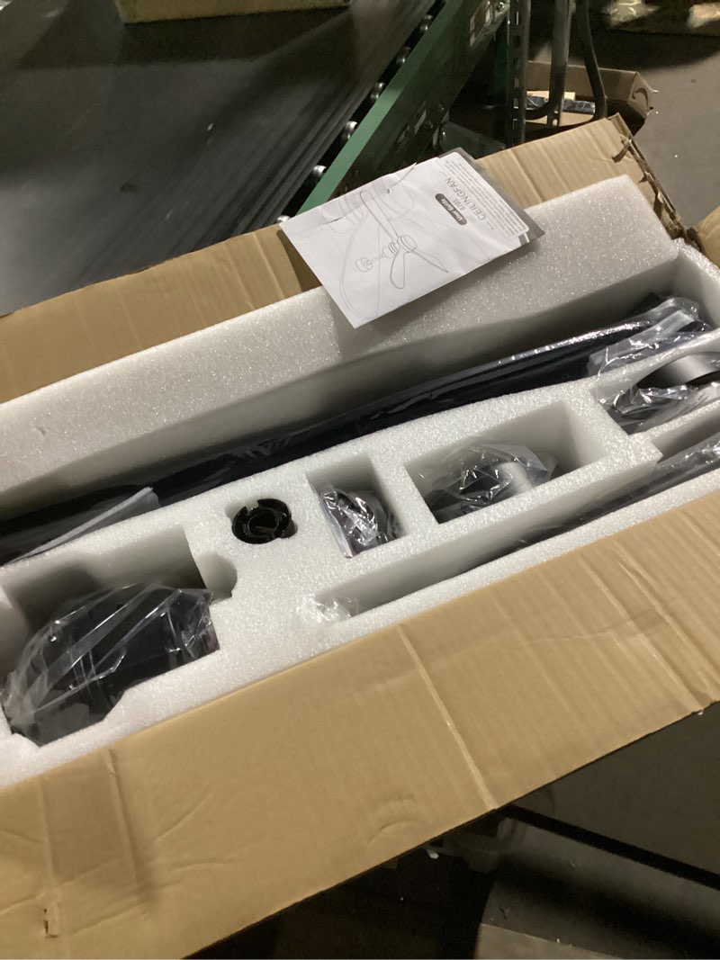 Condition photo showing New/Like New for 60 Inch Ceiling Fans with Lights Remote, Black Ceiling Fan with 3 Downrods, 3 Wood Blades, ETL Listed, Timer, 6 Speed Quiet Reversible DC Motor Outdoor Fans for Patios Bedroom Farmhouse Black 60 inch