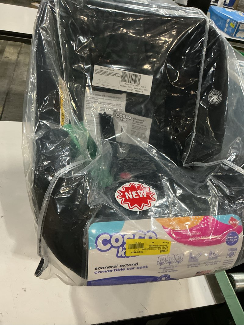 Condition photo showing Good Condition for cosco kids scenera extend infant & toddler convertible car seat, moonlit night, black