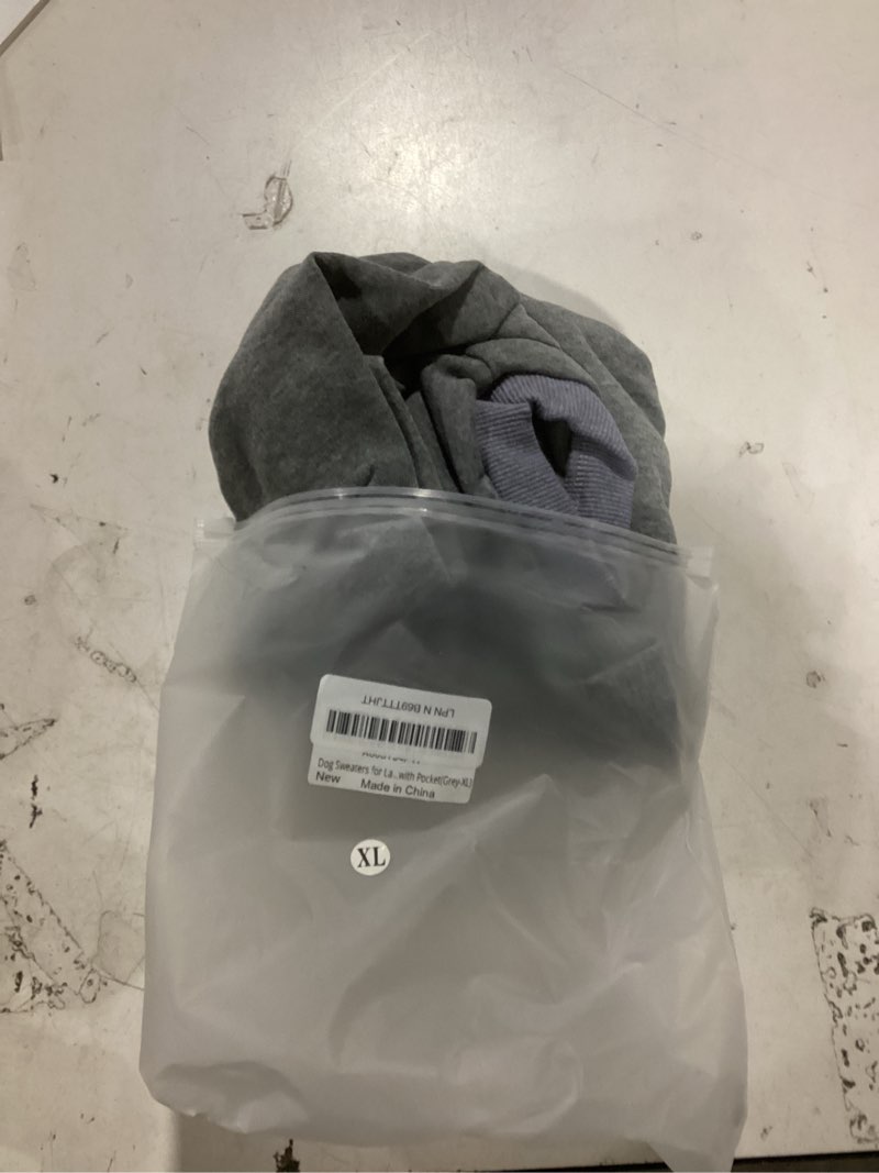 Condition photo showing Good Condition for Dog Sweaters for Large Dogs,Dog Hoodie Sweater Solid Soft Brushed Fleece Pet Clothes Hoodie Sweatshirt with Pocket(Grey-XL) X-Large Grey