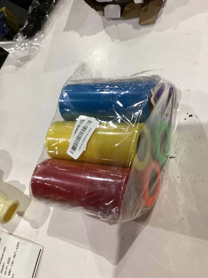 Condition photo showing As Is for meedee rainbow tulle ribbon 6 colors roll tulle fabric rainbow spool ribbon for tutus wedding decorations party decorations gift wrapping skirt dress (6 inch by 25 yards/roll) rainbow tulle set 6 inch