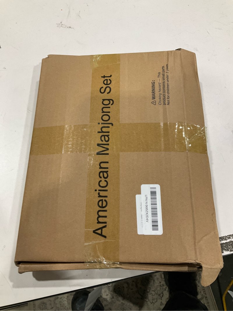 Condition photo showing Good Condition for Mini Mahjong Set, American Mahjong Game Set with 166 White Tiles (0.8’’), 4 Racks & Thickened Blue Printed Bag, Portable Travel Mahjong Tiles Set