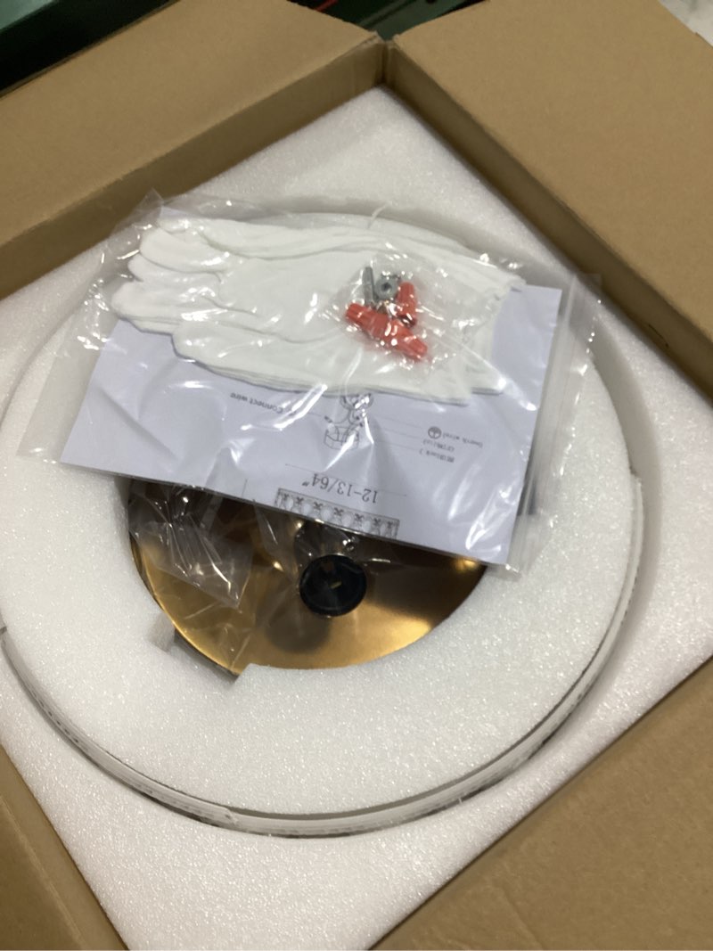 Condition photo showing Good Condition for lamomo semi flush mount ceiling light,white glass shade gold hallway light fixture,3-bulb globe glass close to ceiling scone,indoor hanging light for bedroom kitchen porch hallway,bulbs not included white and gold 12.2''