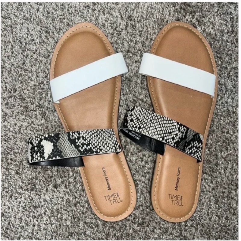 White & Snake skin sandals