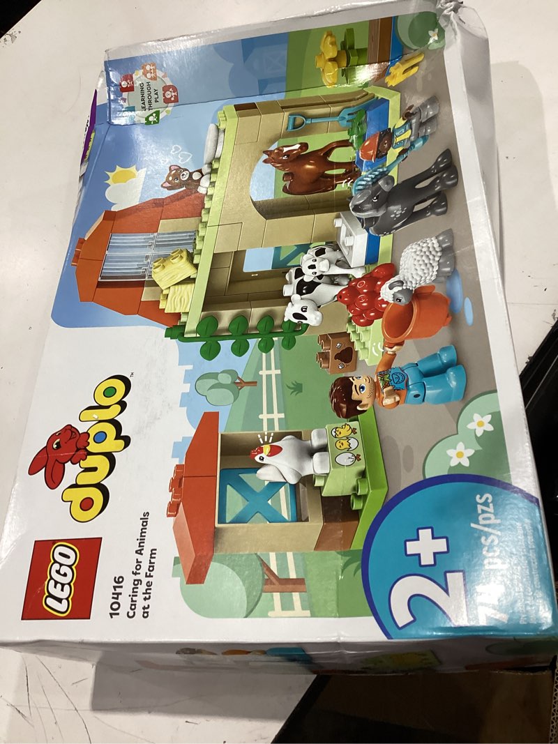 Condition photo showing New/Like New for lego duplo town caring for animals at the farm building toys playset - learning, educational toys for toddlers & preschool, ages 2+ - building blocks for pretend play set w/animal figures - 10416