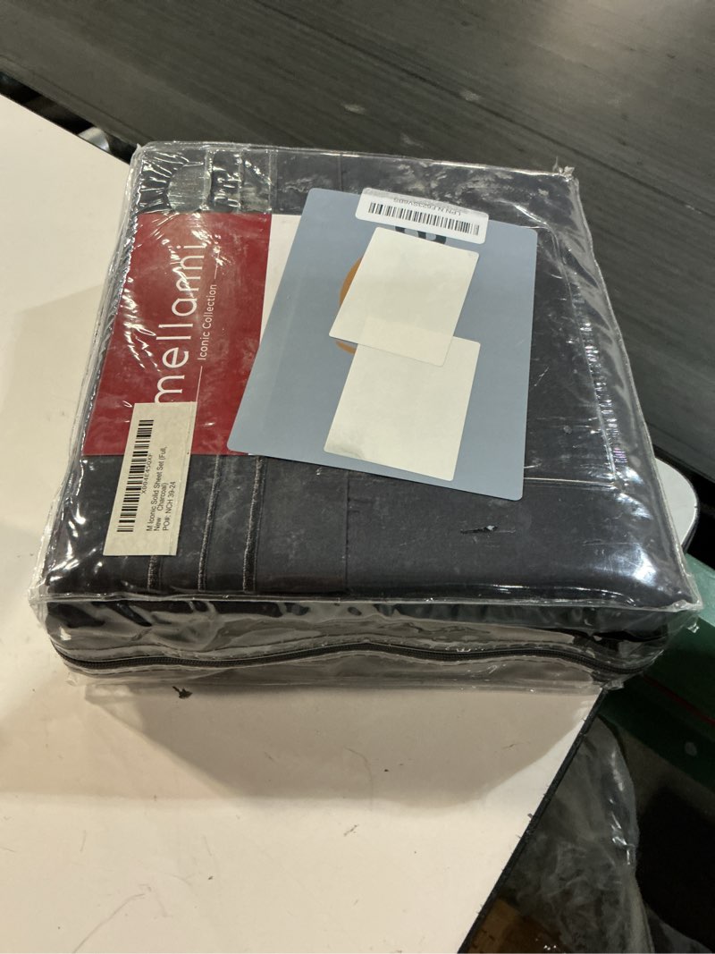 Condition photo showing New/Like New for mellanni queen sheets set - 4 pc iconic collection bedding - hotel luxury, extra soft, cooling bed sheets - wrinkle, fade, stain resistant (queen, striped gray/silver) 2364 striped – gray / silver queen