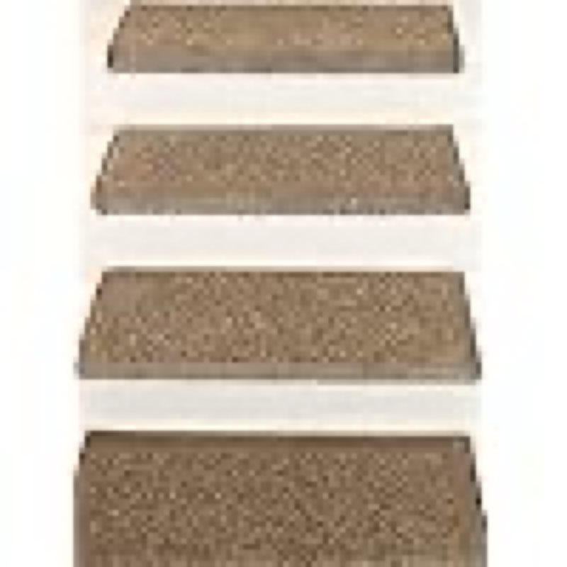 Oak Valley Designs™ Rounded Bullnose Carpet Stair Treads - Anti Slip Indoor Stair Mats for Wooden Stairs, Style: Stoney Brook, Milk & Cookies 27 ' W X 9.75" D (Set of 14)