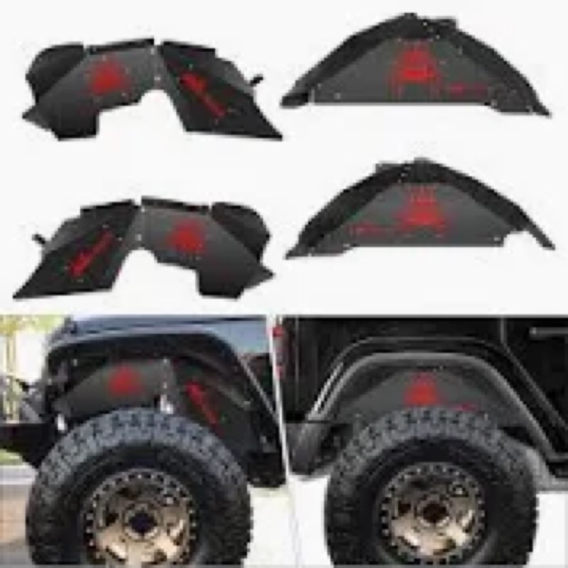 nilight front & rear inner fender liners wheel cover fit for 2007-2018 wrangler jk jku 4wd (4-door/2