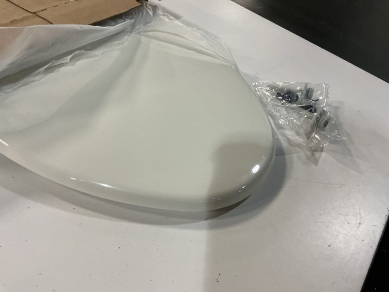 Condition photo showing Good Condition for bemis 7300slec slow close toilet seat, easy clean hinges and durable plastic seat, elongated, biscuit