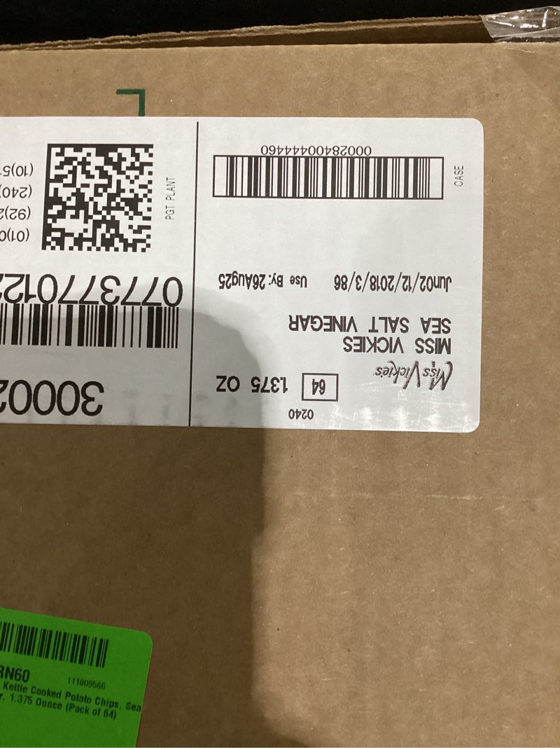 Condition photo showing New/Like New for Kettle Cooked Potato Chips by Miss Vickie's Value Pack Bundled by SUPERDEALS | 1.375 Oz Bag | Sea Salt & Vinegar | Pack of 64