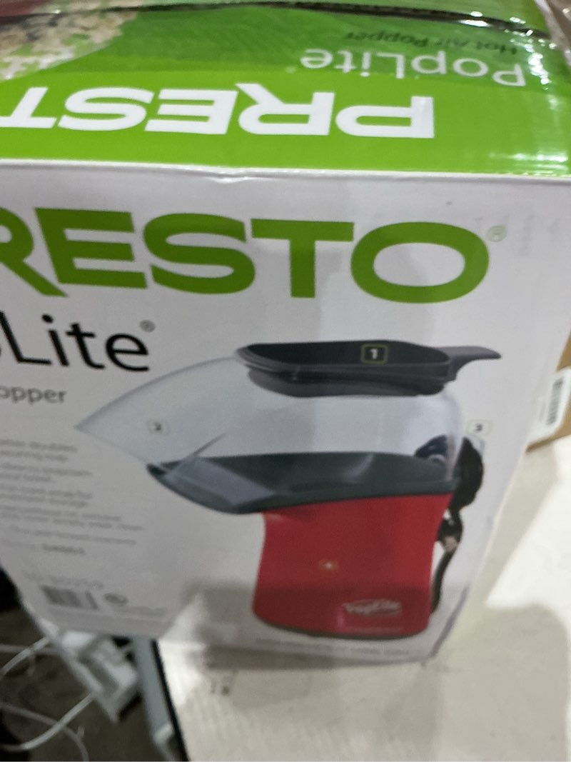 Condition photo showing Good Condition for presto 04863 poplite hot air popcorn popper - built-in measuring cup + melts butter, easy to clean, built-in cord wrap, 18 cups, red 18 cups red