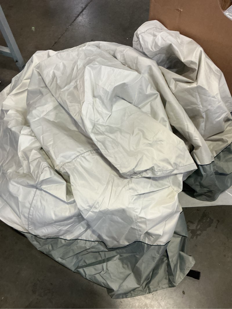 Condition photo showing As Is for unknown size , waterproof outdoor rectangular patio deck box cover