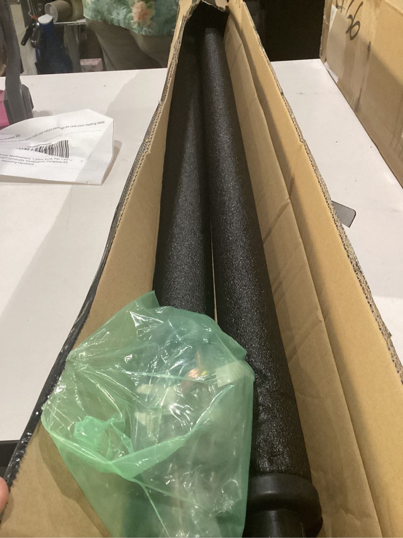 Condition photo showing As Is for 2pcs trampoline replacement poles-universal trampoline replacement enclosure pole kit with foam sleeves?pole caps & hardware for 2 installation methods, fits 8-16ft straight pole trampolines frame