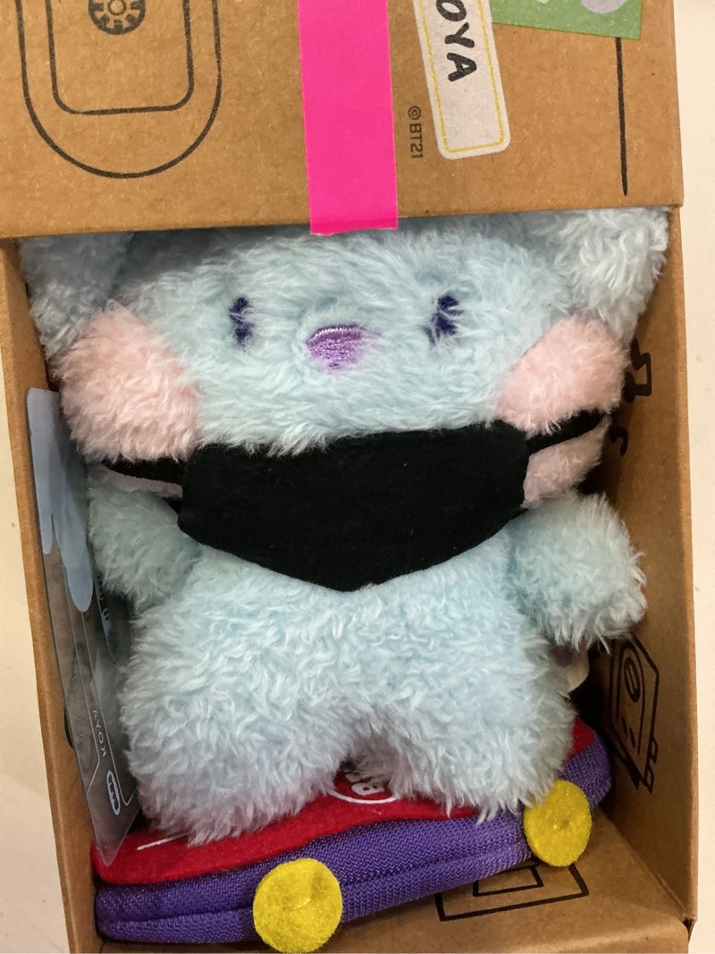 Condition photo showing New/Like New for official bt21 minini stereo standing doll - koya, collectible merch, display figure, standing character, shelf, desk, office, room decor, gift for girls and kpop fans 01 koya