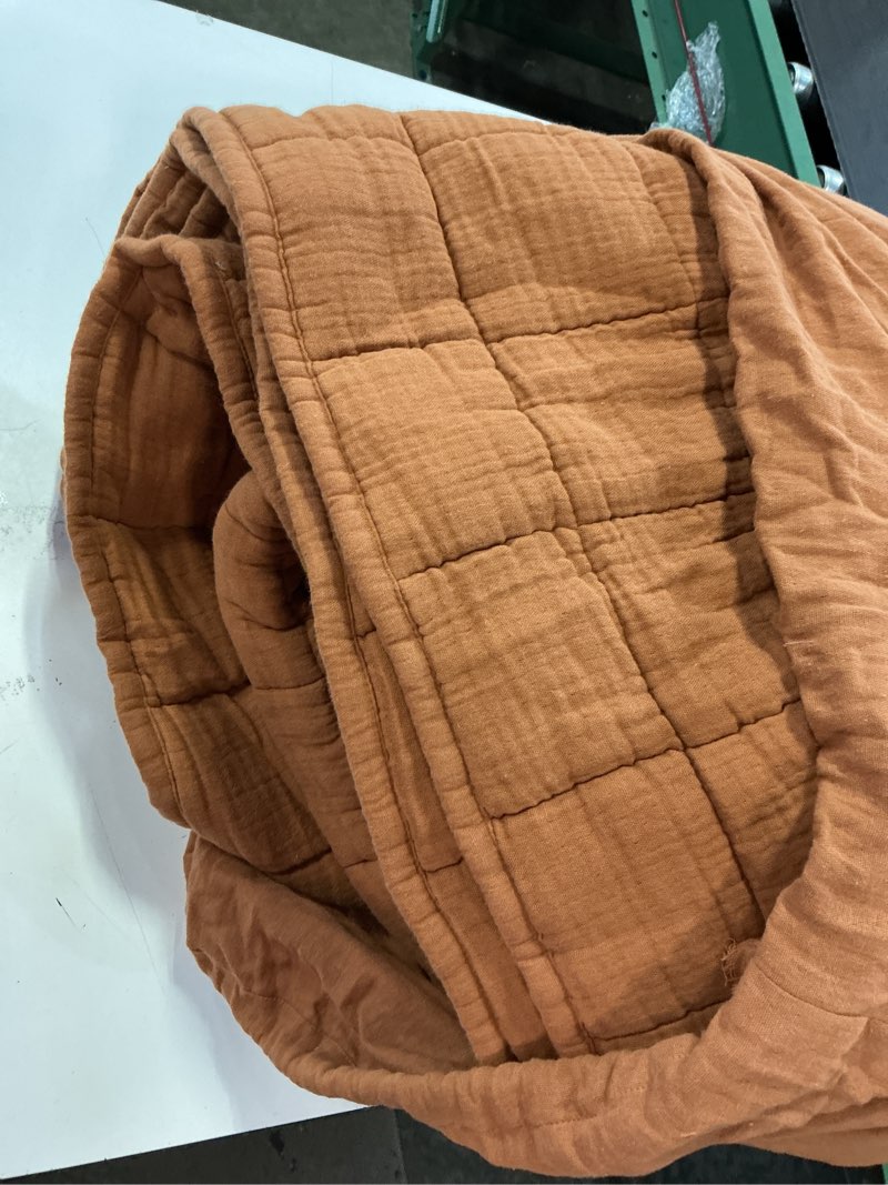 Condition photo showing Good Condition for organic airy gauze box quilt color terracotta size queen 